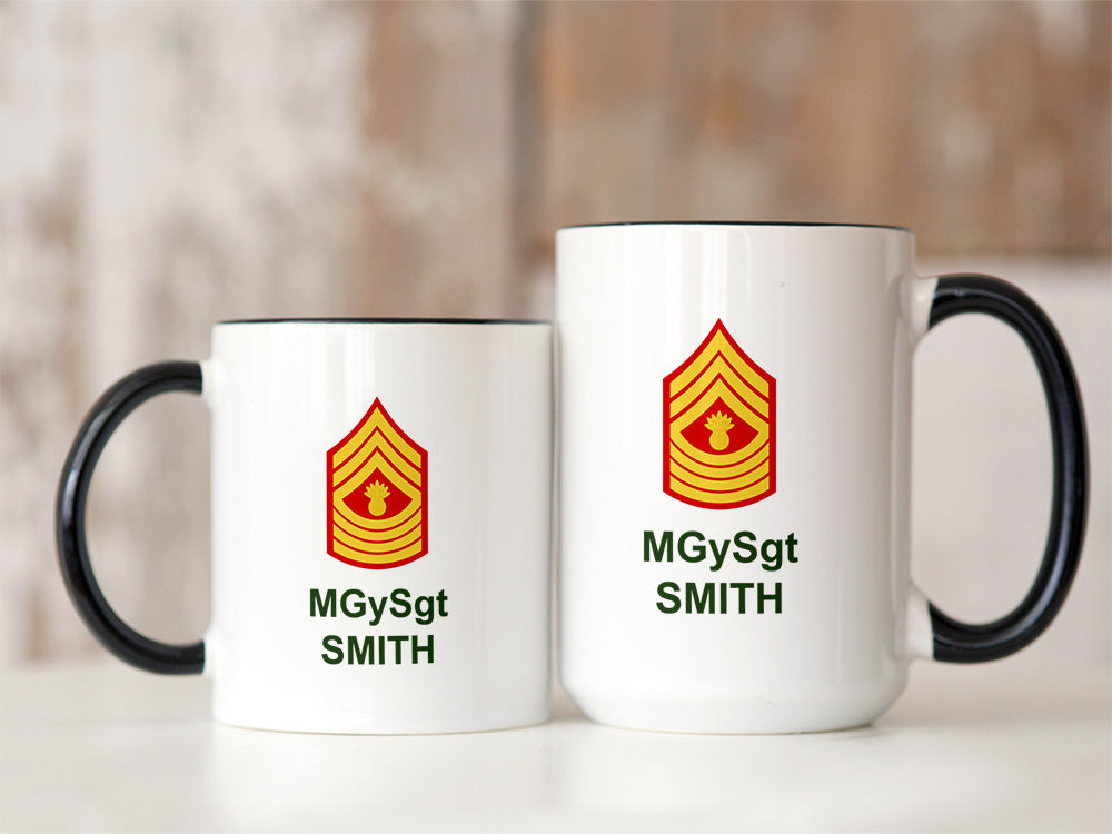 Custom Marine Mug, Marine Coffee Cup, Military Gift, NCO Mug, Sergeant Gift, Military Promotion, Hail and Farewell Gift, Military Retirement, Personalized Marines Mug, Personalized Marine Gift, Personalized Retirement Gift, Officer Mug