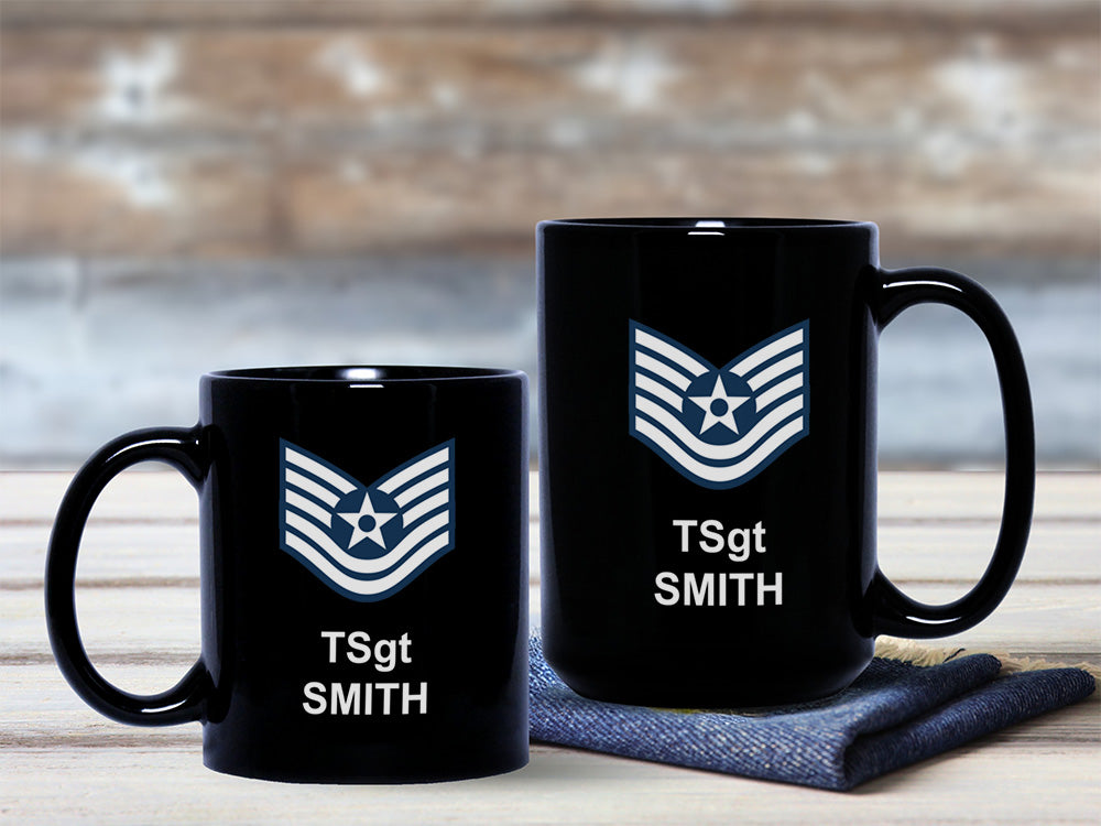 Custom Air Force Mug, USAF Coffee Cup, Military Gift, NCO Mug, Sergeant Gift, Military Promotion, Air Force Gift, Air Force Retirement, Personalized Airman Mug, Personalized USAF Gift, Personalized Retirement Gift, Officer Mug