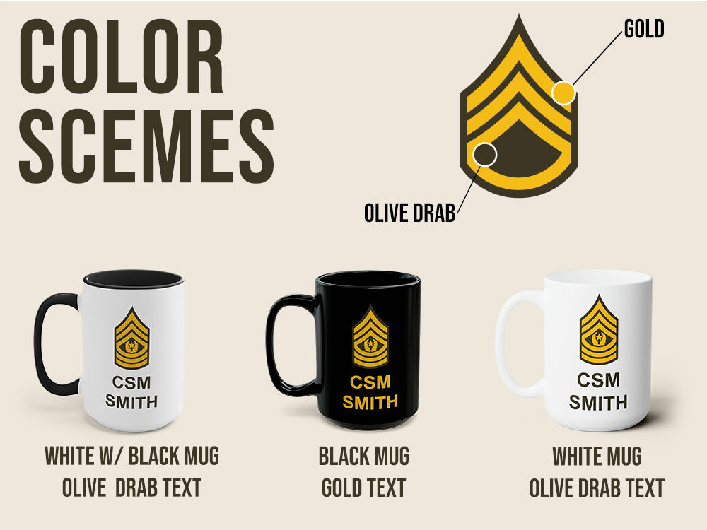 Custom Soldier Mug, Army Coffee Cup, Military Gift, NCO Mug, Sergeant Gift, Military Promotion, Hail and Farewell Gift, Military Retirement, Personalized Army Mug, Personalized Army Gift, Personalized Retirement Gift, Rank Mug, Ets Gift, Pcs Gifts