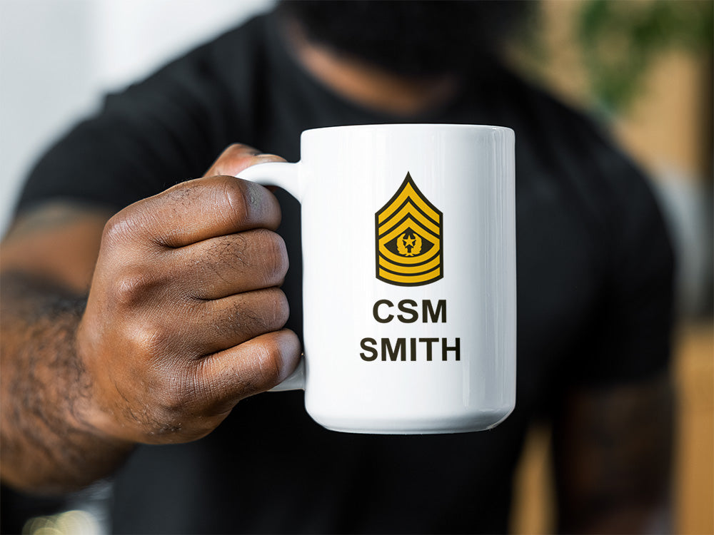 Custom Soldier Mug, Army Coffee Cup, Military Gift, NCO Mug, Sergeant Gift, Military Promotion, Hail and Farewell Gift, Military Retirement, Personalized Army Mug, Personalized Army Gift, Personalized Retirement Gift, Rank Mug, Ets Gift, Pcs Gifts