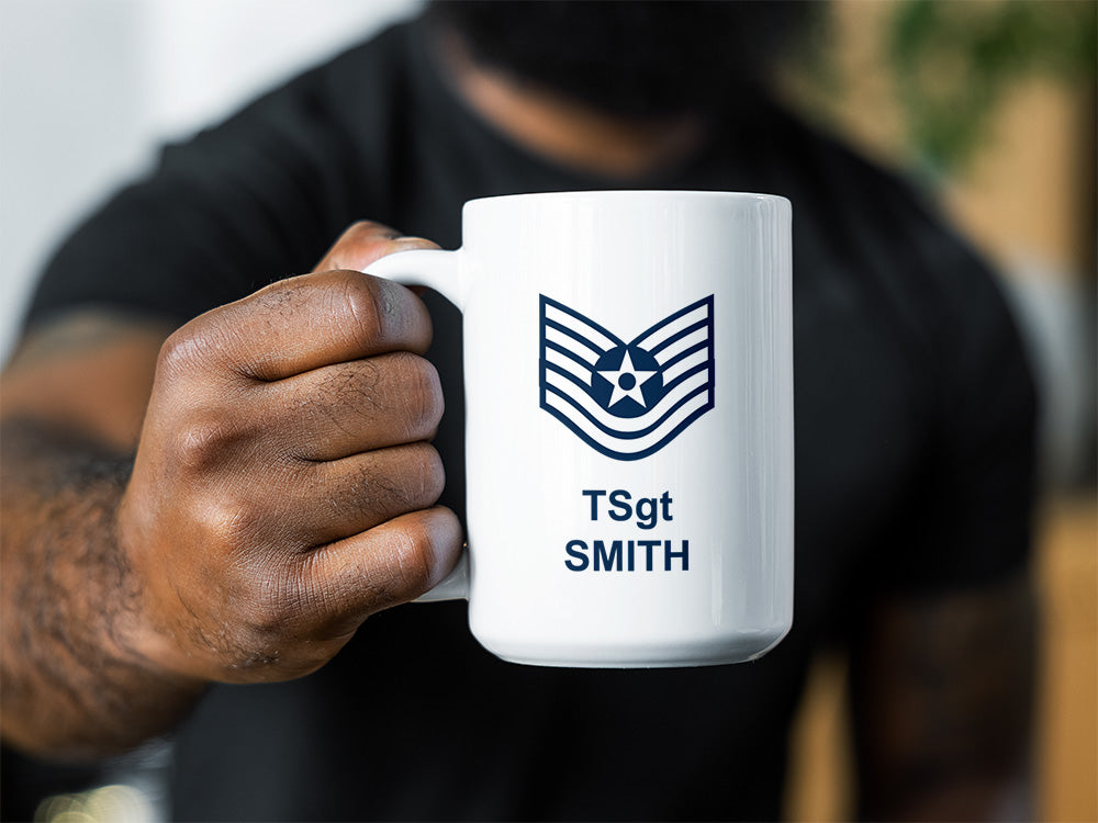 Custom Air Force Mug, USAF Coffee Cup, Military Gift, NCO Mug, Sergeant Gift, Military Promotion, Air Force Gift, Air Force Retirement, Personalized Airman Mug, Personalized USAF Gift, Personalized Retirement Gift, Officer Mug