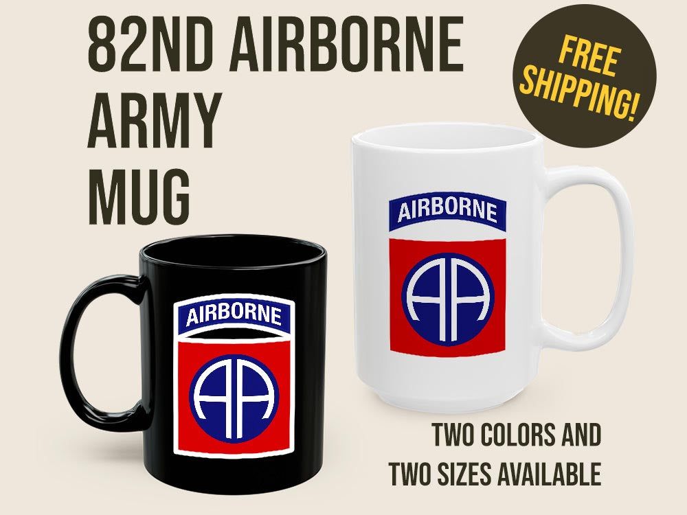 82nd ABN Mug, 82nd Airborne Infantry Division, Army Coffee Cup, Gift Mug, Soldier Gift, Unit Mug, Army Veteran, ETS Gift, PCS Gifts, NCO Gift, 82 Cup, Bestselling Mugs, Dad Gift, Coffee Cup, Military Mug, Unit Insignia, Fort Bragg, Fort Liberty