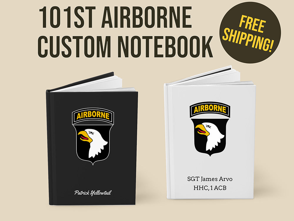 Custom 101st Airborne Notebook, Personalized 101st Gift, Air Assault Gift, Fort Campbell Gifts, Army Stationery, Soldier Gift for Army Retirement Journal for NCO Veteran Infantry  Note book Promotion gift, personalized gifts for soldier at Fort Cambell