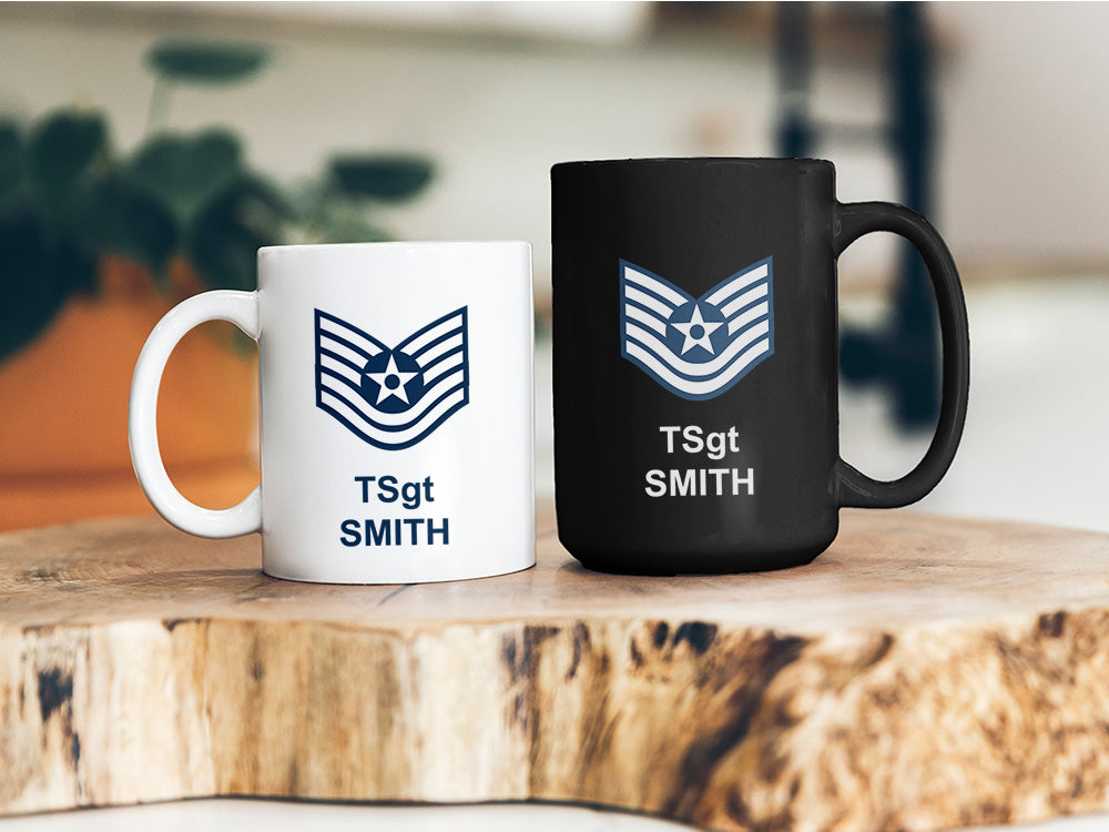 Custom Air Force Mug, USAF Coffee Cup, Military Gift, NCO Mug, Sergeant Gift, Military Promotion, Air Force Gift, Air Force Retirement, Personalized Airman Mug, Personalized USAF Gift, Personalized Retirement Gift, Officer Mug