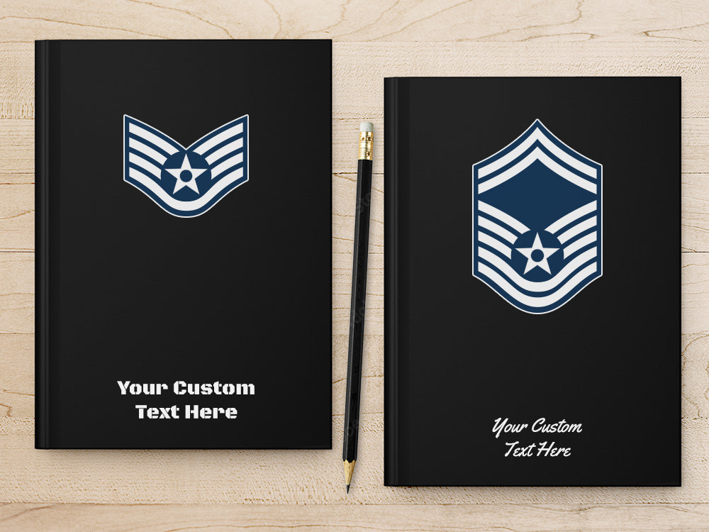 Custom Air Force Notebook, Personalized USAF Journal, Army Gifts, Airman Present, Military Gift, NCO Note book, Sergeant Gift, Military Promotion, Hail and Farewell Gift, Military Stationery, Personalized Retirement Gift, NCO Gift for USAF Veteran