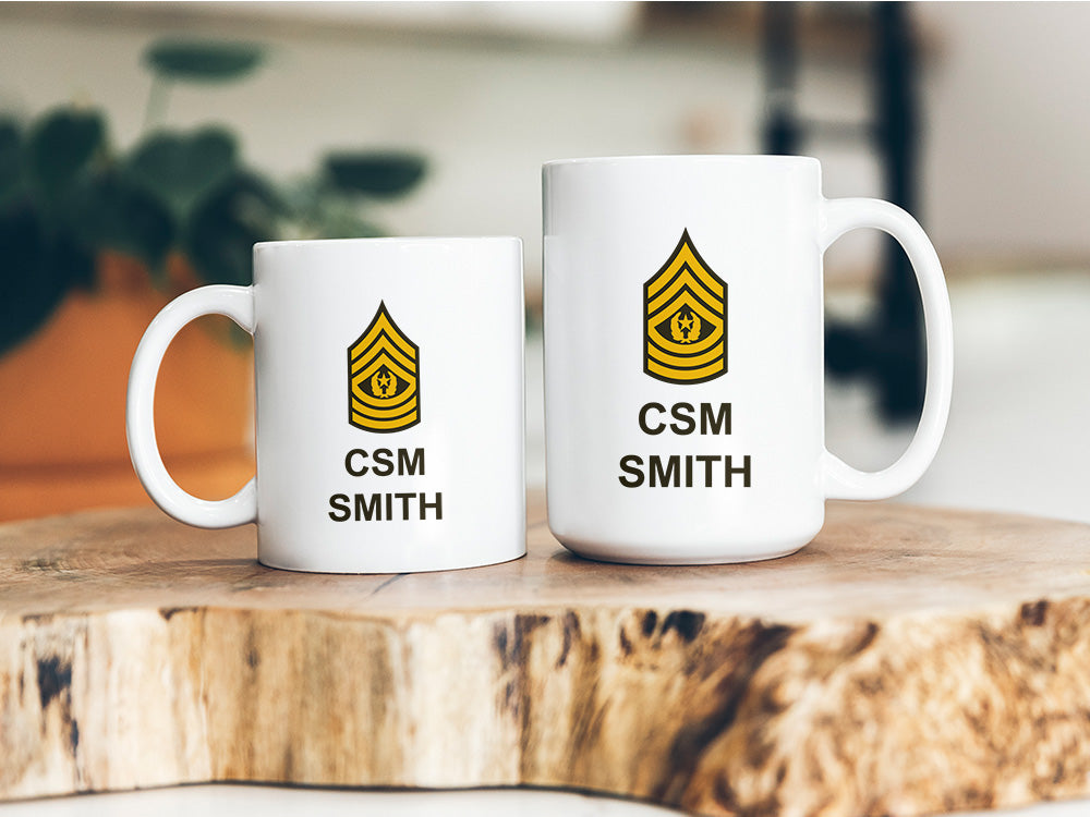 Custom Soldier Mug, Army Coffee Cup, Military Gift, NCO Mug, Sergeant Gift, Military Promotion, Hail and Farewell Gift, Military Retirement, Personalized Army Mug, Personalized Army Gift, Personalized Retirement Gift, Rank Mug, Ets Gift, Pcs Gifts